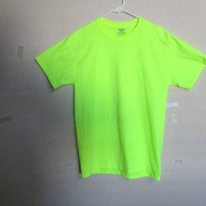 Mens T-Shirt Fruit of the Loom Sz XL Fluorescent Green